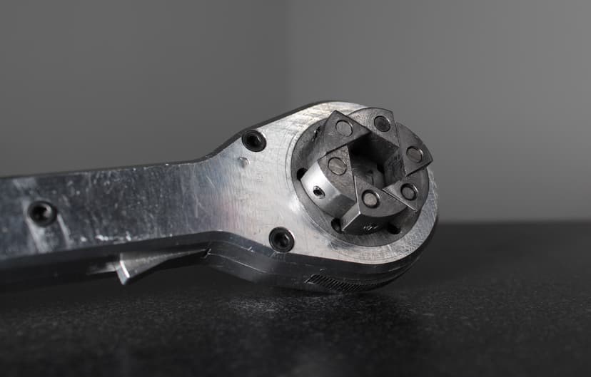Trevor's Adjustable Ratcheting Wrench - Close-up view of the innovative multi-jawed mechanism